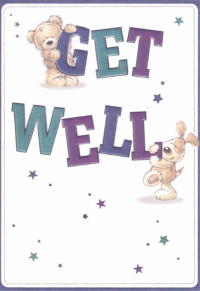 This get well card gently radiates the spirit of encouragement, its cheerful artistry reflective of the Denmark Hill community's nurturing heart. Delicate illustrations depict a fluffy bear and a perky puppy, their happiness evident in every loving detail. Charming stars swirl playfully around them, sending invisible wishes through the tranquil white canvas-an effect reminiscent of glints of sun in local parks or along tree-lined streets like Champion Park. The card's confident lettering, awash in purples and aquas, anchors the design with a sense of joyful reassurance. You can almost sense the plush texture of the bear's fur, the velvety softness of the dog's floppy ears, each rendered with a tactile quality that feels nearly as comforting as a freshly arranged bouquet. Imagine tucking this vibrant card amidst a bundle of our freshest blooms, crafted right here in Denmark Hill-it becomes a gesture overflowing with positivity and genuine thoughtfulness, perfect for uplifting someone's spirits as they recover.