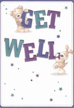 Radiating playful optimism, this get well card features two endearing characters-a gentle teddy bear and a spirited puppy-each joyfully interacting with the bold, colourful letters that spell 'Get Well'. The graceful indigo and lively teal hues of the text stand out against a soothing cream background, filling the image with energy reminiscent of Denmark Hill's local vibrancy. Tiny stars in varying blues and purples twinkle across the card, creating a gentle aura of hope reminiscent of sparkling city lights glimpsed from the top of Denmark Hill station. The illustrated softness of the bear's and puppy's fur invites comfort, conjuring the embrace of a snuggly companion during recovery. There is something deeply reassuring in the card's cheerful mood, akin to the care with which Denmark Hill Florist prepares a comforting bouquet for same-day delivery-each detail designed to uplift and nurture, lending heartfelt encouragement to friends and loved ones across the neighbourhood.